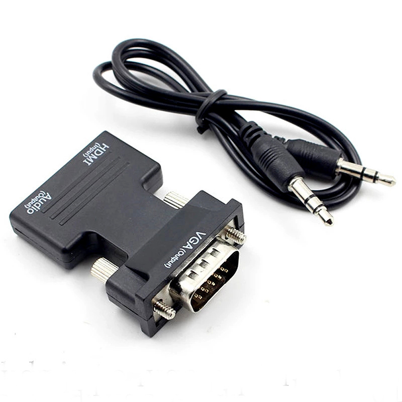 HDMI female на VGA male адаптер, конвертер с аудио, проектор, HD компьютерный дисплей, ТВ приставка HDMI