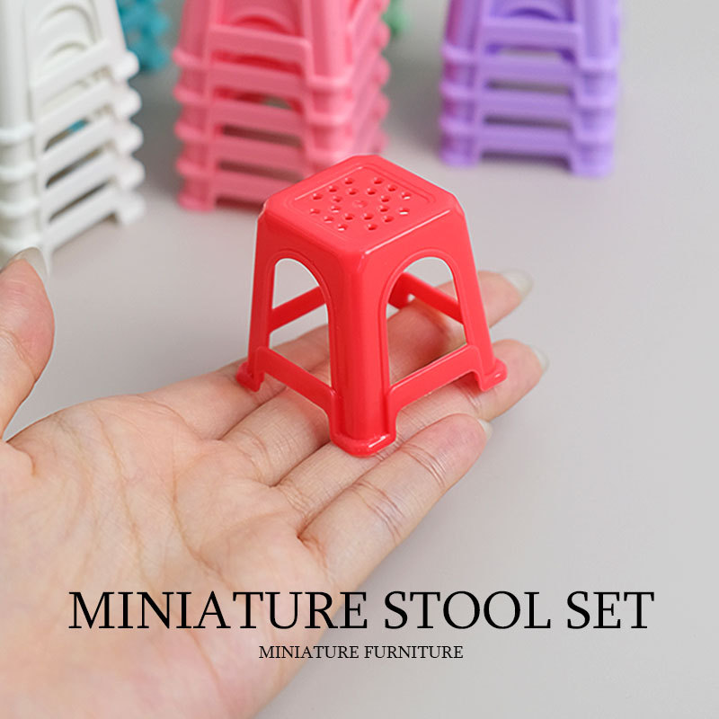 Miniature Guangdong Province Stool Simulation Small Chair Plastic Stool Model Food Toy Dollhouse Accessories Miniature Scene