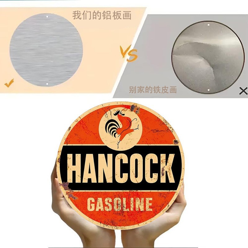 Wow, Vintage Tinplate Paintings, Aluminum Plate Paintings, Cross-Border License Plate Round Decorations, Wall Hanging, Christmas Pod Acrylic