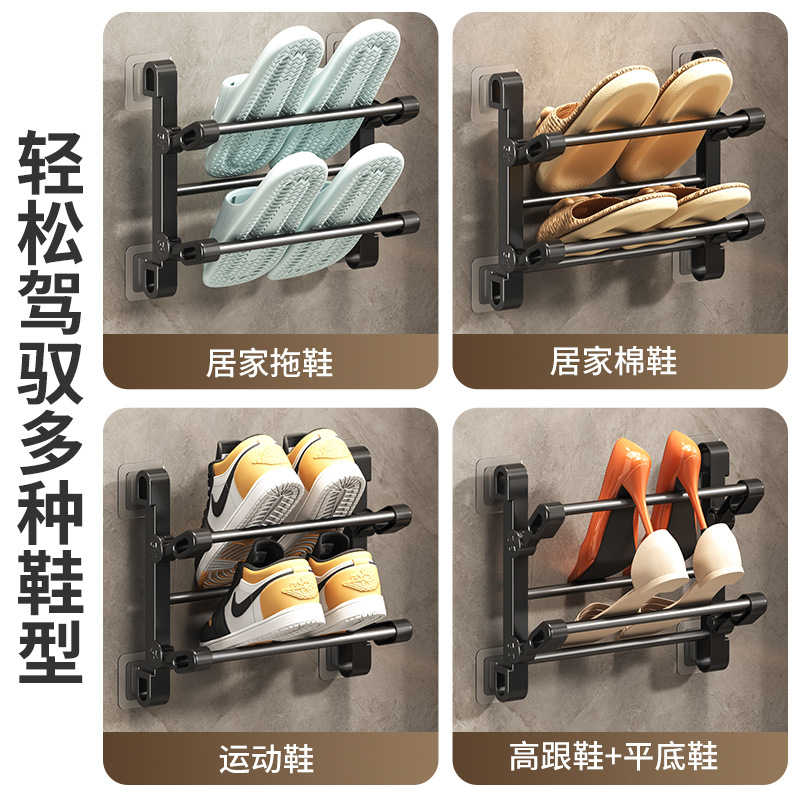 Shoe Rack Behind the Door, Small Narrow Doorway, Wall-Mounted Dormitory Rental Room, Shoe Storage Rack on the Door, Slipper Rack at the Entrance