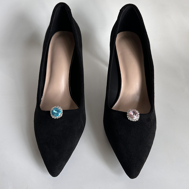 Легкие роскошные изысканные круглые стеклянные бриллиантовые туфли на высоком каблуке, модные съемные пряжки для свадебной обуви