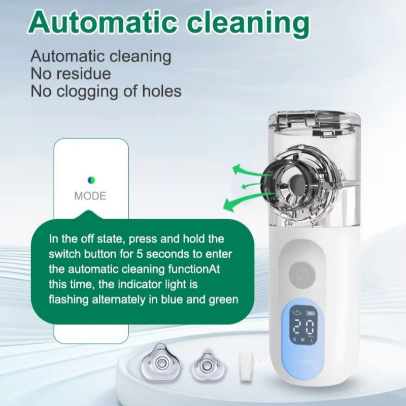 Intelligent digital display handheld atomizer nebulizer children's household portable atomizer automatic flushing cross-border