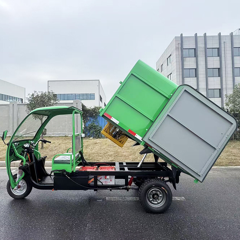 Manufacturer Customized 3.5 Cubic Meter Electric Three-Wheel Side Bucket Garbage Removal Truck 10S Bucket Flipping Fully Automatic Lifting Garbage Removal Truck
