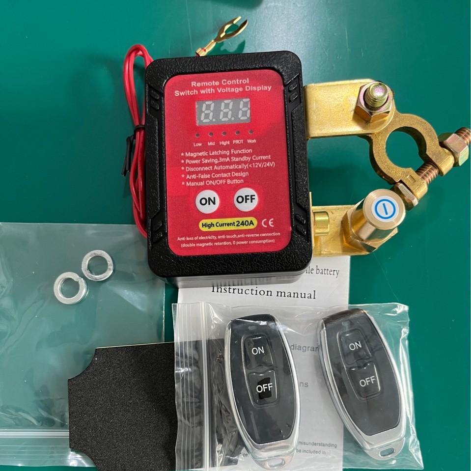 25 New Cut-Off Switch 12V240A Remote Battery Disconnect Switch Automatic Power-Off Switch for Cars and Large Trucks