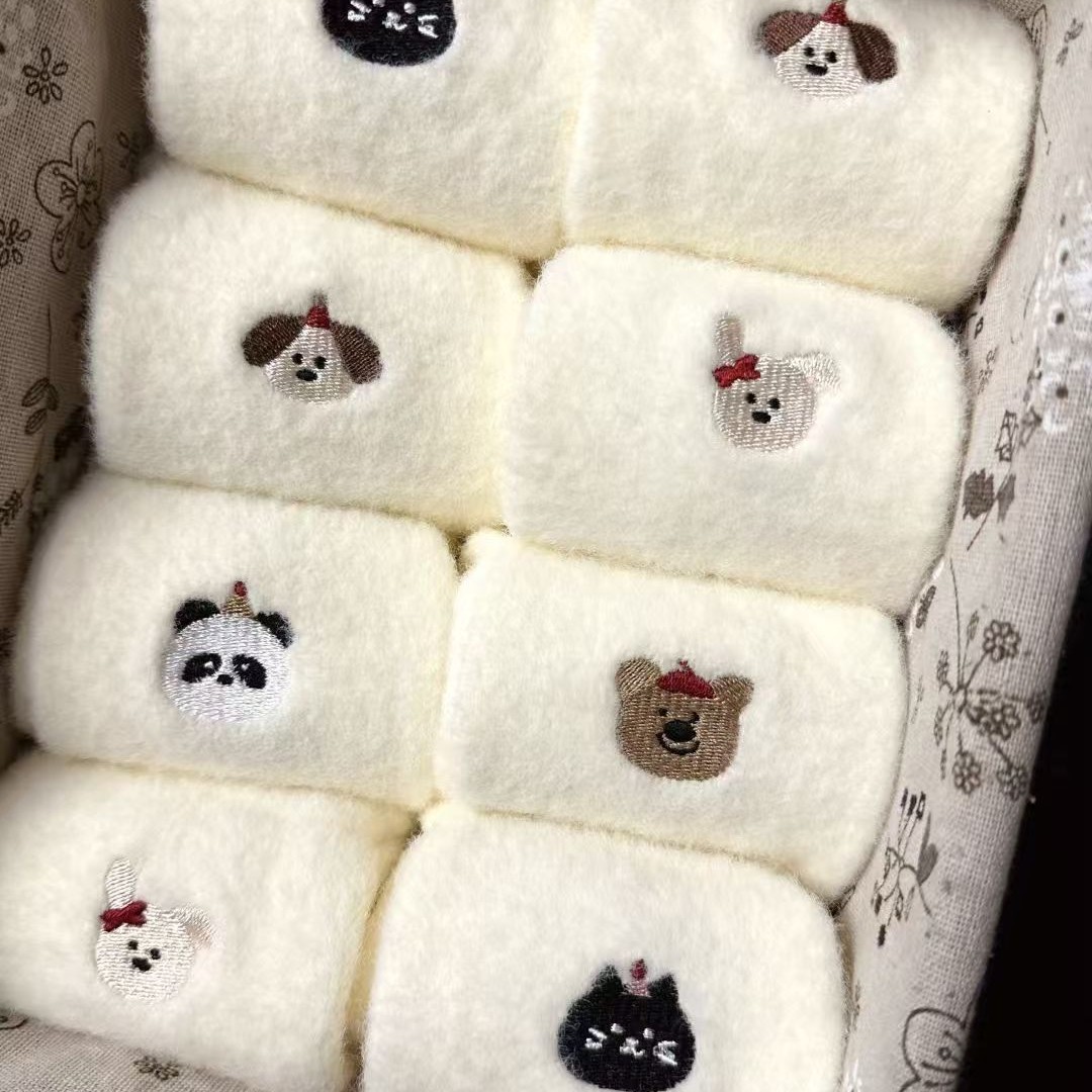 Winter Warm Mink Velvet Animal Socks for Women, Cute Soft Waxy Plush Home Sleep Mid-Calf Socks with Velvet and Thickening