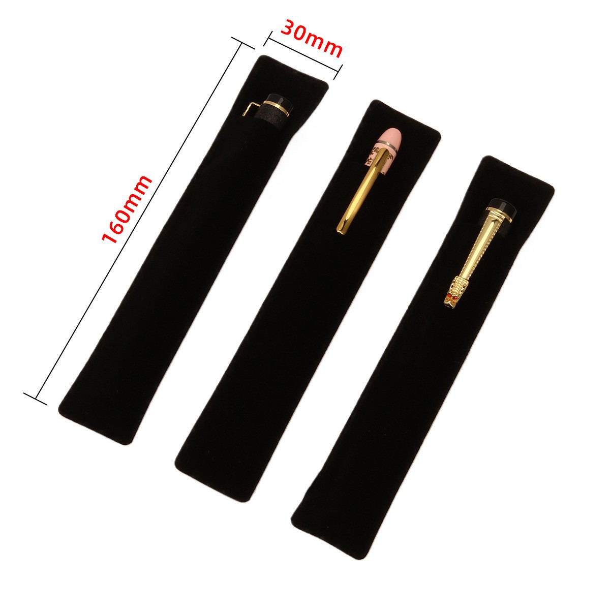 Factory wholesale rectangular thick double-sided velvet single flannel pen bag plug-in creative gift pen packaging bag