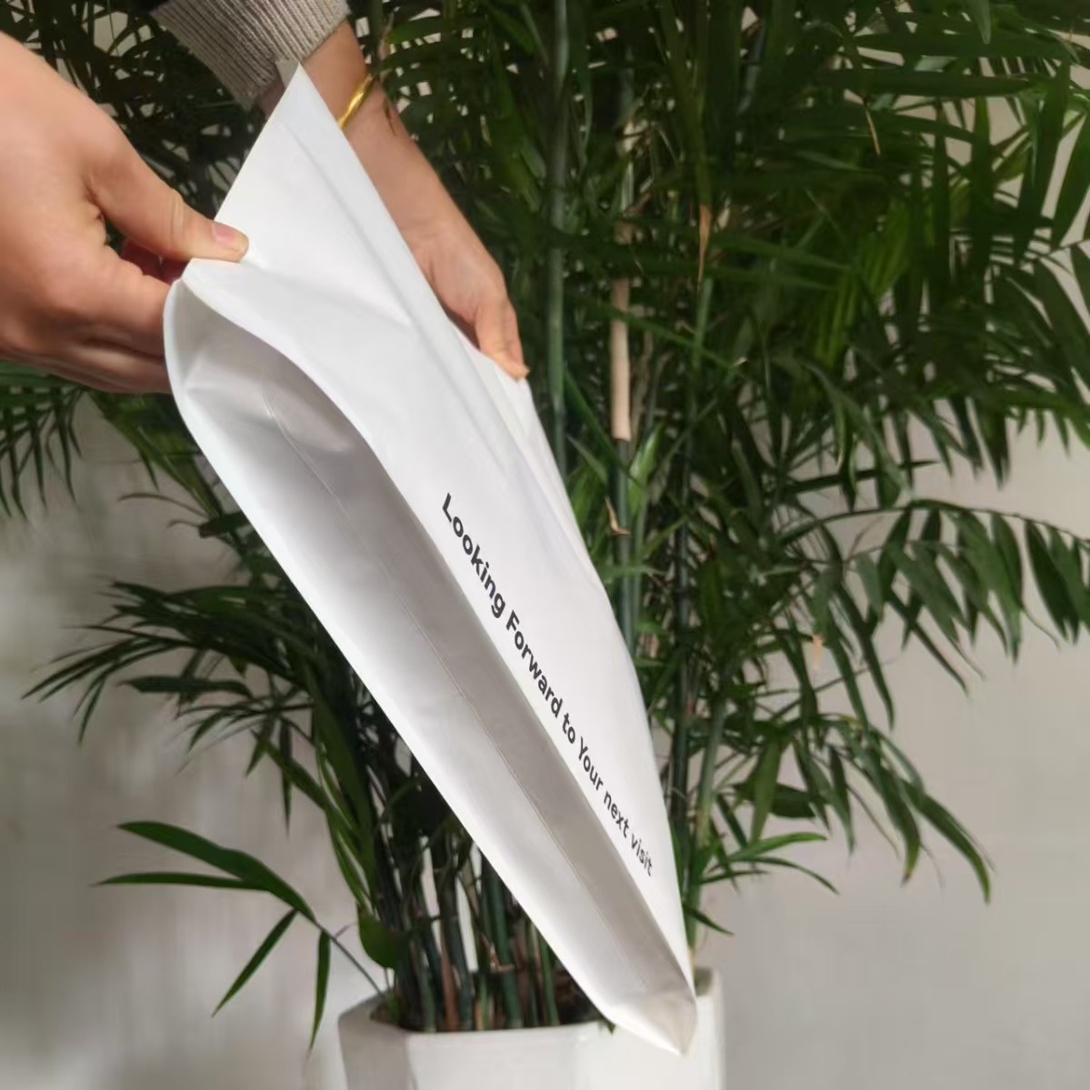 White Kraft Paper Small Clothing Bag Customized High-End Children's Clothing Paper-Plastic Jewelry Scarf Packaging Bag Environmentally Friendly