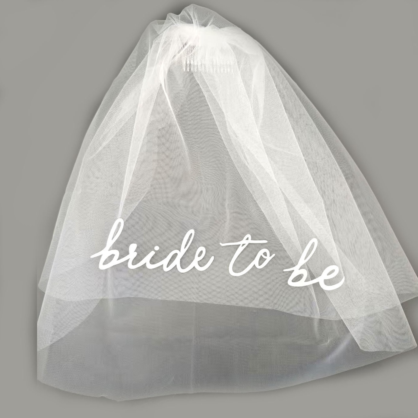 European and American bachelor party bridal veil bride to be party bronzing word comb veil rose gold veil