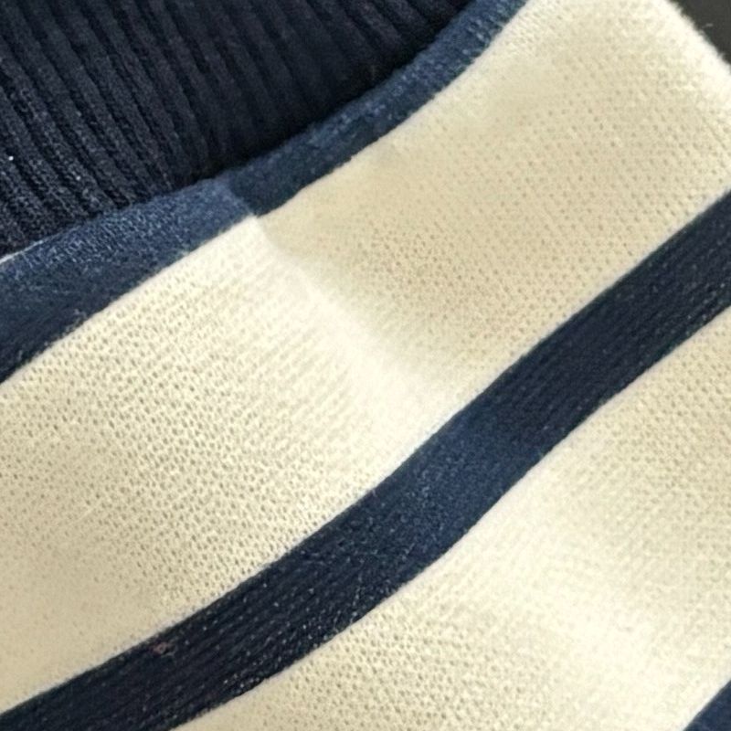 2025 New Embroidered Striped Sweatshirt for Boys and Girls, Fashionable Round Neck Pullover Long-Sleeved Korean Style Top for Small and Medium-Sized Children