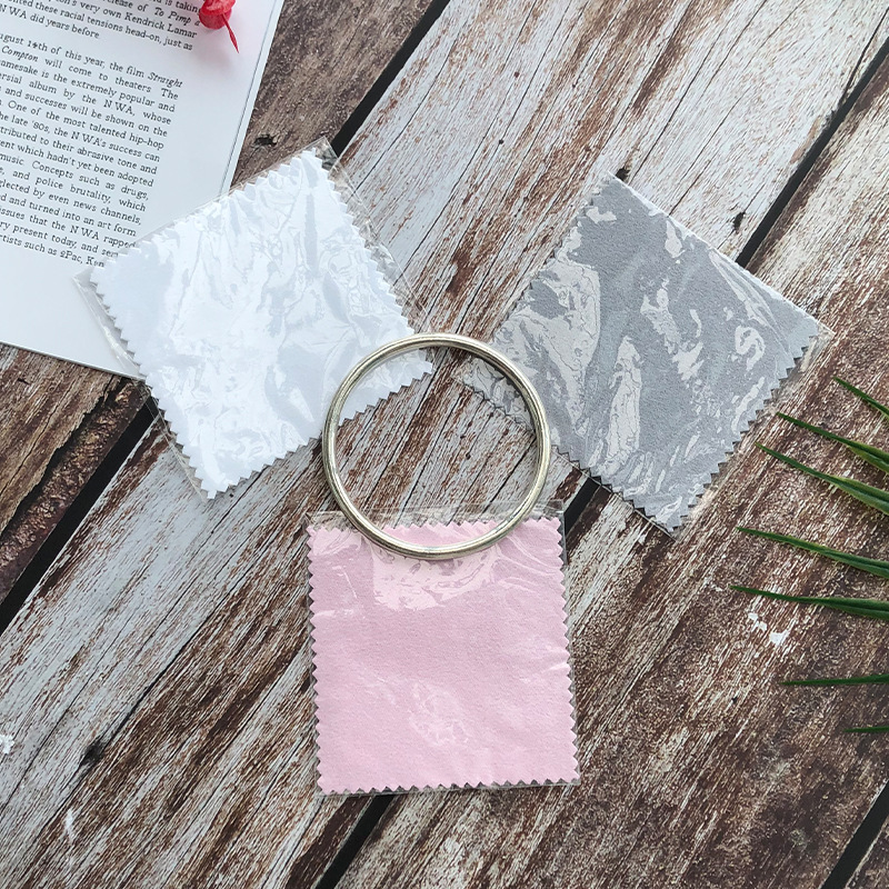 Wholesale silver cloth 8*8 independent packaging small batch polishing cloth suede jewelry jewelry cloth printable logo
