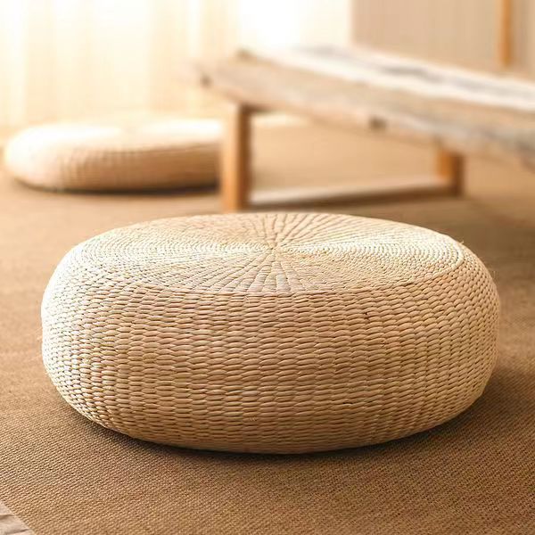 Straw Japanese Futon Cushion Thickened Household Tea Ceremony Rattan Tatami Cushion Meditation Mat Floor Straw Cushion