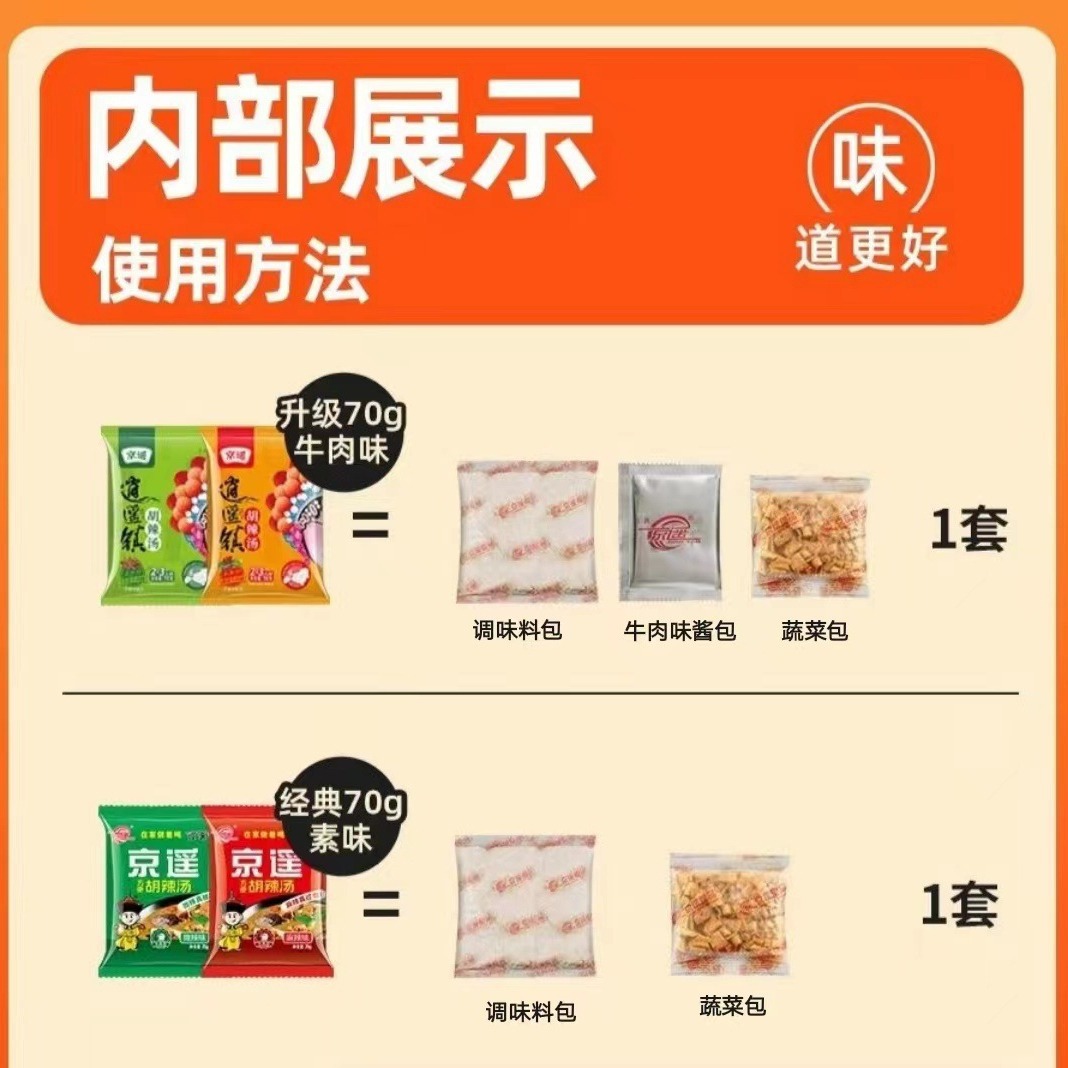 Beijing Yao Xiaoyao Town Hu Hot Soup 70g * 20 Pack Breakfast Instant Hu Hot Soup Material Pack Household Commercial Wholesale