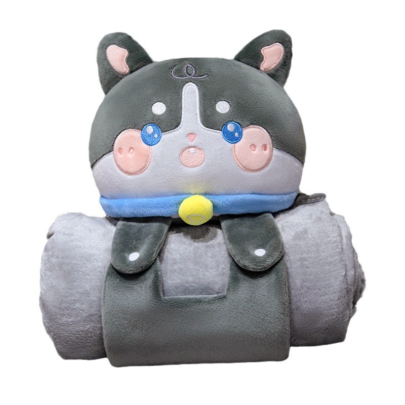 New cartoon three-dimensional nap roll blanket office lunch break plush blanket student dormitory air conditioning blanket factory wholesale