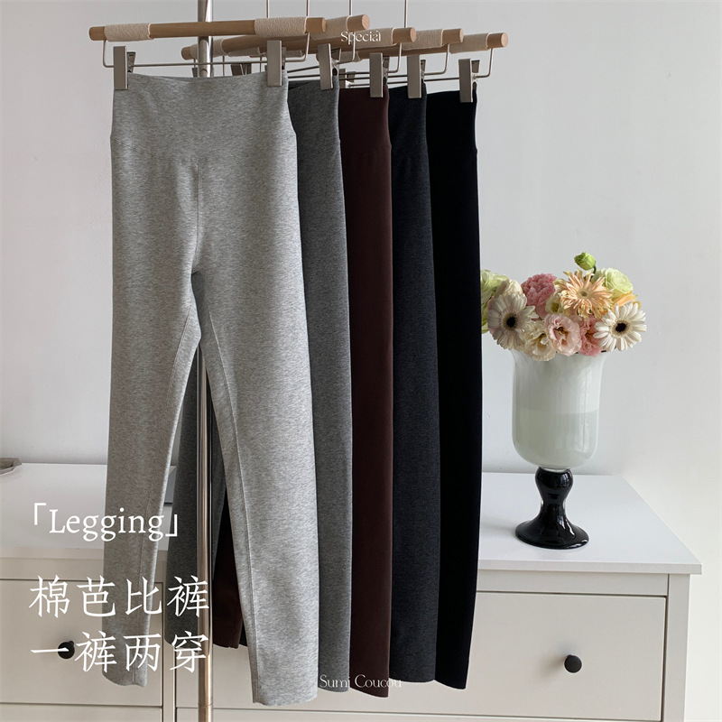 Штаны из хлопка с барби, утолщенные, теплые, клетчатые, женские, с высокой талией, облегающие, осенние, можно носить на улице, леггинсы, новый стиль