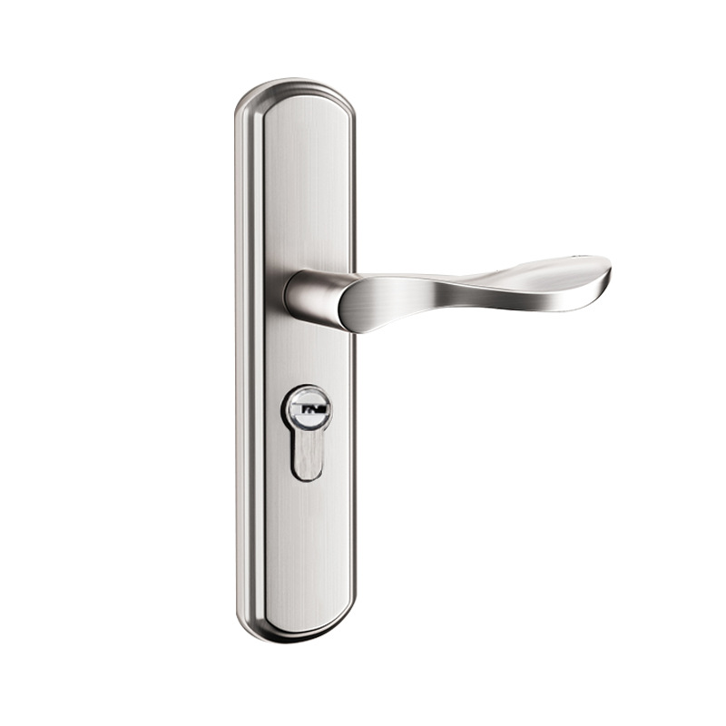 Black Room Door Lock Adjustable Universal Bedroom Door Lock Hole-Free Mute Old Door Handle Old Door Change Lock