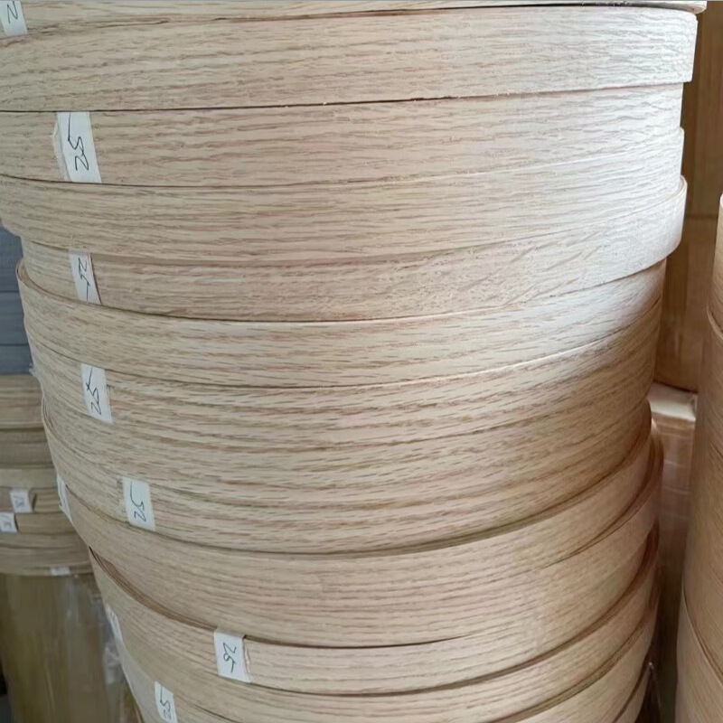 Natural Red Oak Veneer Edge Banding Furniture Door Panel Cabinet Wardrobe Decorative Board Solid Wood Veneer Edge Banding Manufacturer