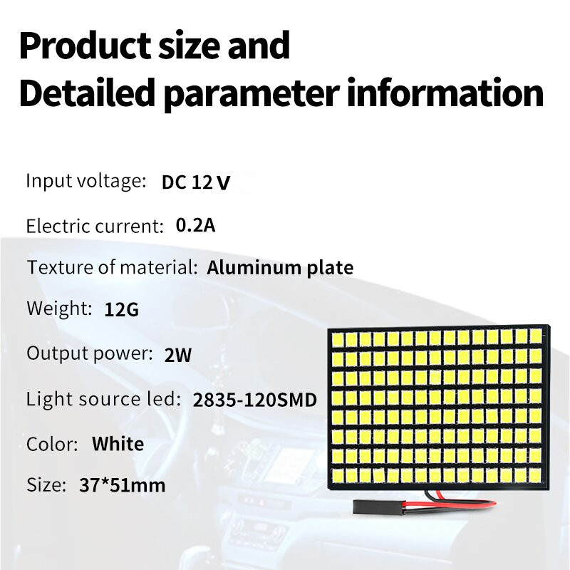 Zhonghui car LED roof light 2 835 120 LED reading light flat car compartment light trunk light
