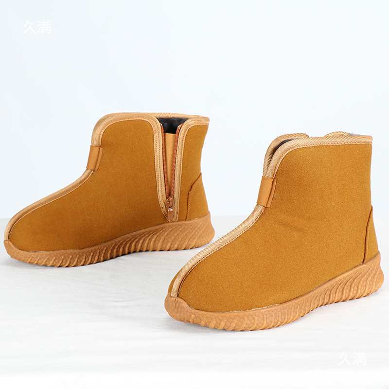 Monk Shoes Winter Cotton Shoes Monk High-Top Shoes Warm Plush Men's and Women's Shoes Layperson Shoes Nun Double Cotton Shoes Thick Cotton Boots