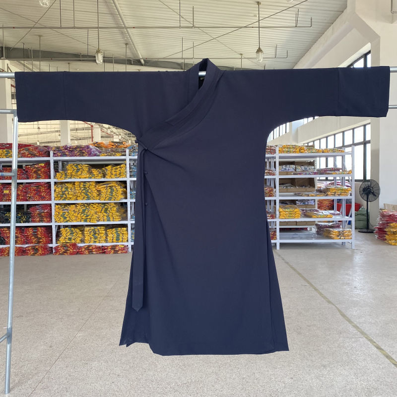 Ancient Costat Taoist Dress Robe suit Coat Taoist Supplies Clothes Taoist Robe Thin Robe Slant-breasted Long Gown Three-clean-up Collar