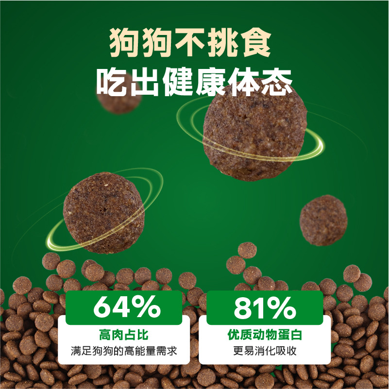Yingpet Dog Food, Suitable for All Dogs, High-Protein, All-Purpose Fresh Meat Dog Food, 1.5kg, Factory Direct Sales, Wholesale and Distribution
