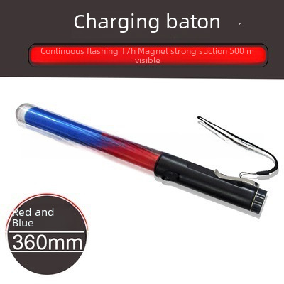 36CM long PC tube red and blue two-color rechargeable LED baton battery with protection board