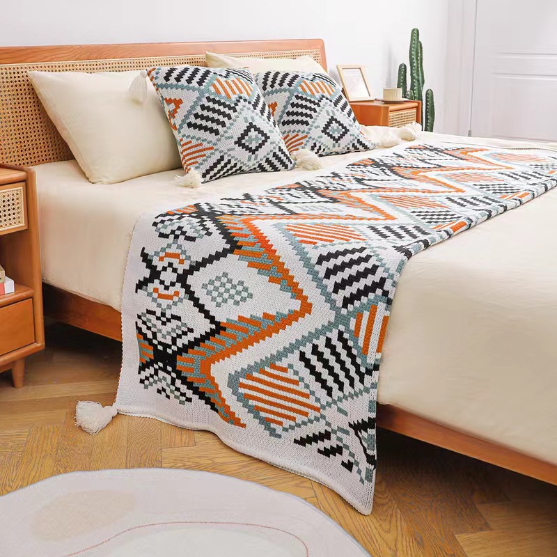 B&b Hotel Accessible Luxury Bohemian Bedside Towel Sofa Blanket Hotel Bed Flag Bed Cover Apartment Home Decoration Towel