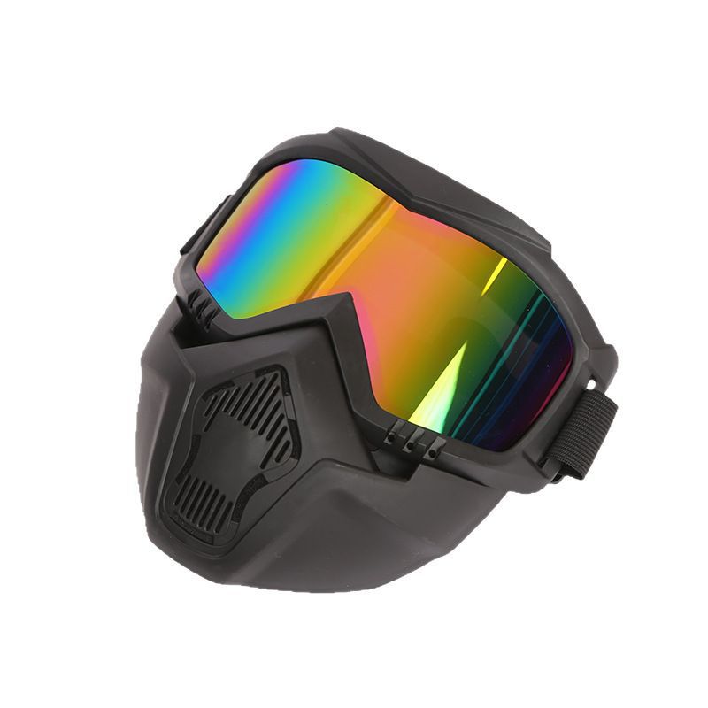 Harley Mask Goggles Mask Integrated Dustproof Windproof Sandproof Tactical Glasses Welding Anti-Glare Anti-Splash Mask