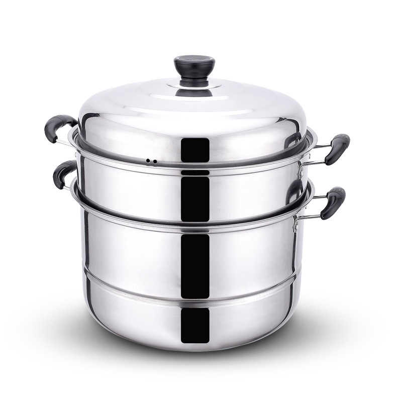 Thickened Stainless Steel Double-Layer Steamer Household Two-and Three-Layer Pot Large Soup Pot Steaming Fish Steaming Pot Induction Cooker Gas Stove