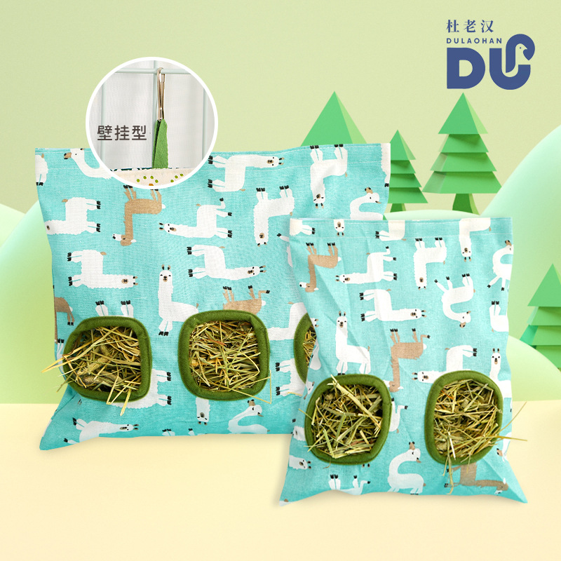 Cross-border hot sale New rabbit hanging hay feeding bag rabbit Dutch pig large capacity straw rack rabbit straw bag