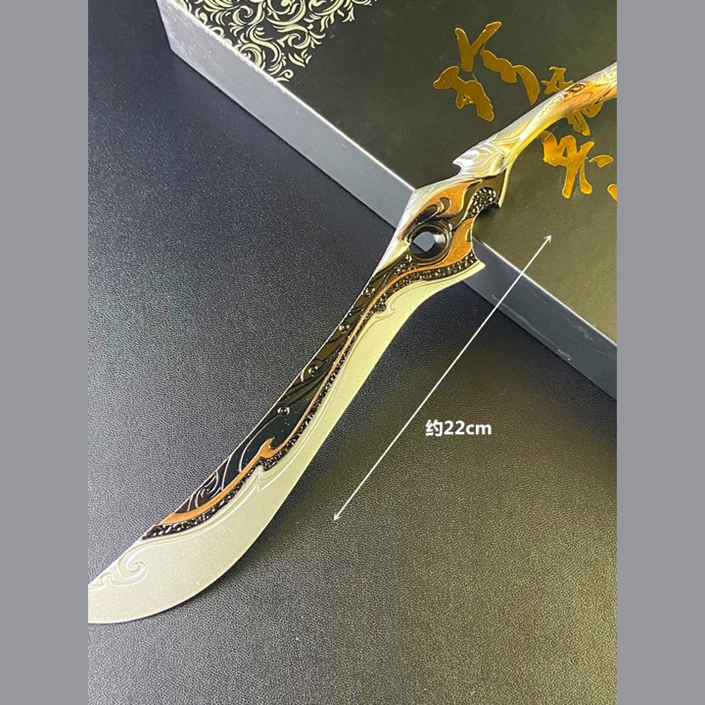 Three Kingdoms Game Peripheral Alloy Weapon Model Lu Bu Fang Tian Jian Kirin Bow and Arrow Weapon Metal Small Toy