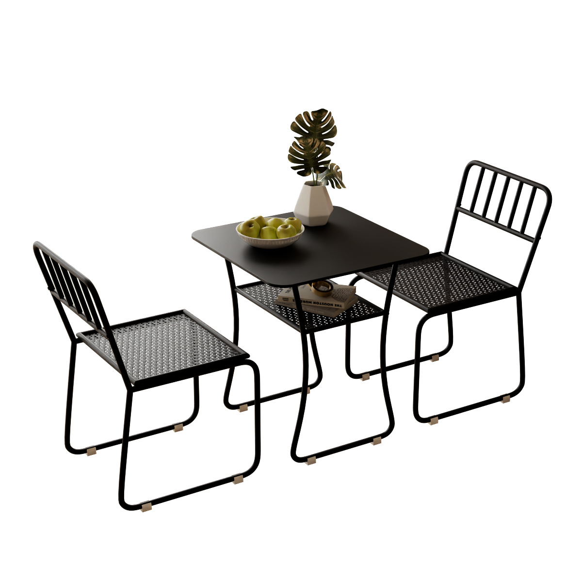 Outdoor Courtyard Leisure Table and Chair Combination Garden Balcony Outdoor Open-air Cafe Milk Tea Shop Metal Table and Chair