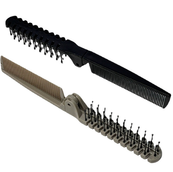 Double-Tooth Folding Comb Student Dormitory Portable Massage Comb Double-Fold Comb Hairdressing Comb Disposable Hotel Supplies