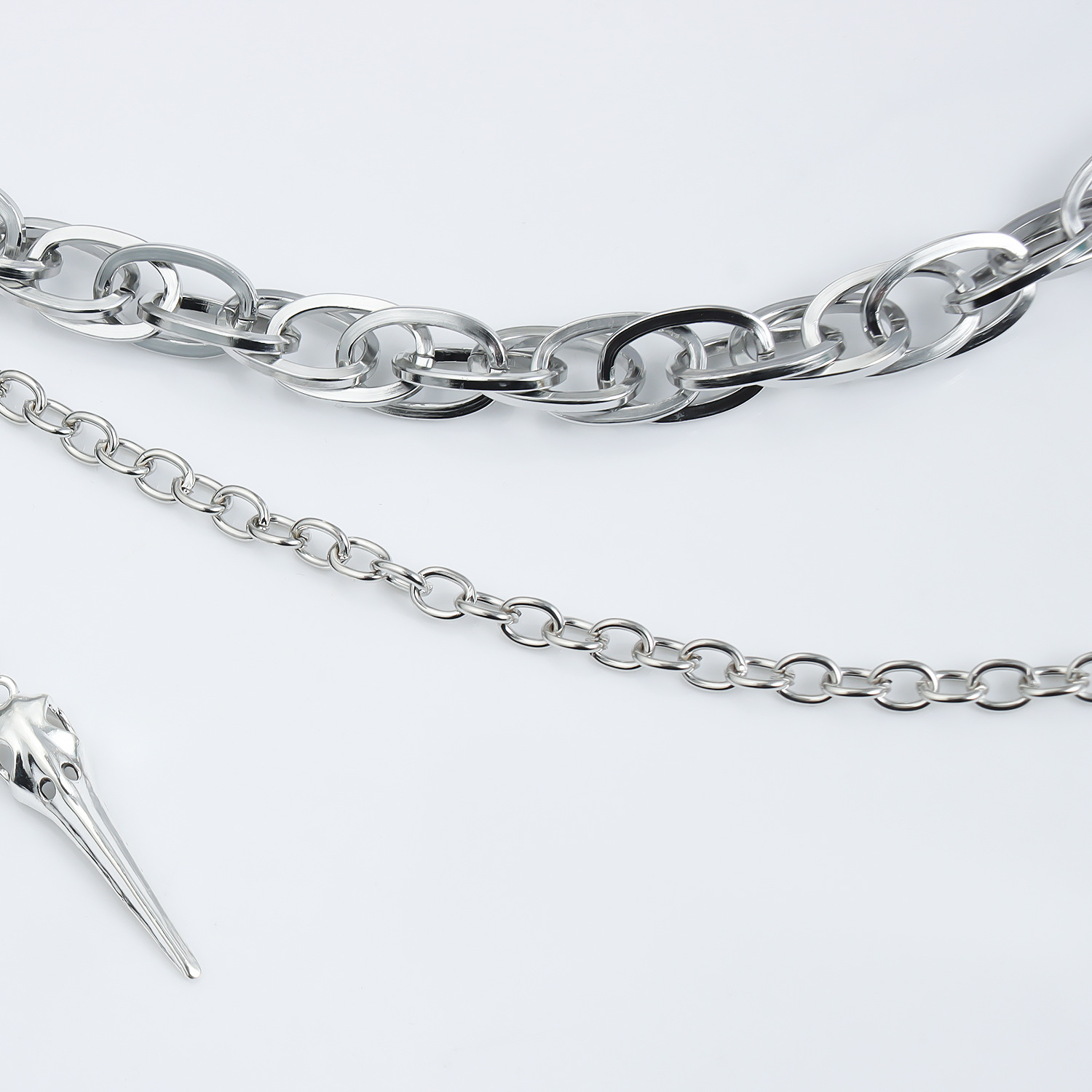 European and American Cross-border Jewelry Halloween Dark Style Pointed Bird Head Pendant Pant Chain Hip-hop Trendy Metal Multi-layer Waist Chain