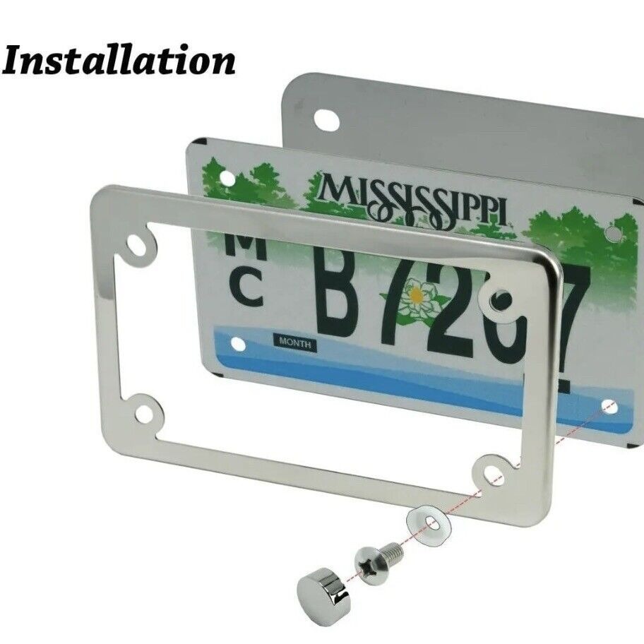 Cross-Border Motorcycle License Plate Holder American Motorcycle License Plate Frame Stainless Steel Motorcycle License Plate Holder Amazon Hot Model