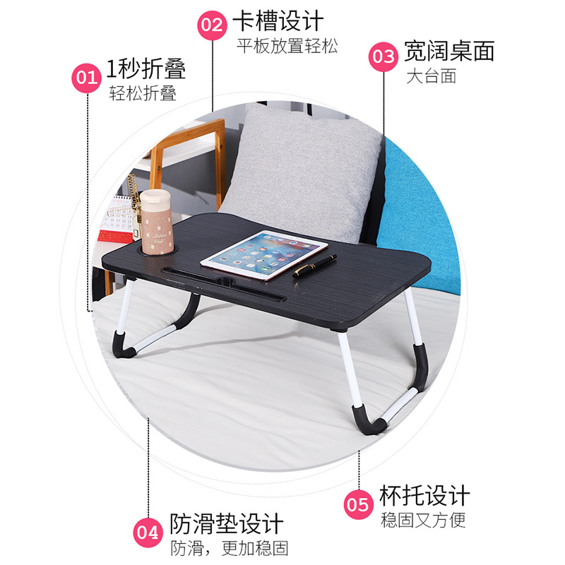Folding Computer Desk Lazy Laptop Desk Dormitory Student Bed Study Table Children's Dining Table Factory Direct Delivery Office Desk