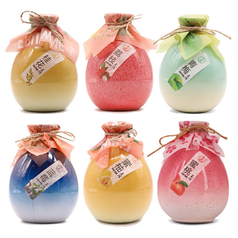 Porcelain altar fruit wine peach blossom drunk green plum wine grapefruit osmanthus litchi lady low alcohol wine manufacturers supply in stock and fast delivery