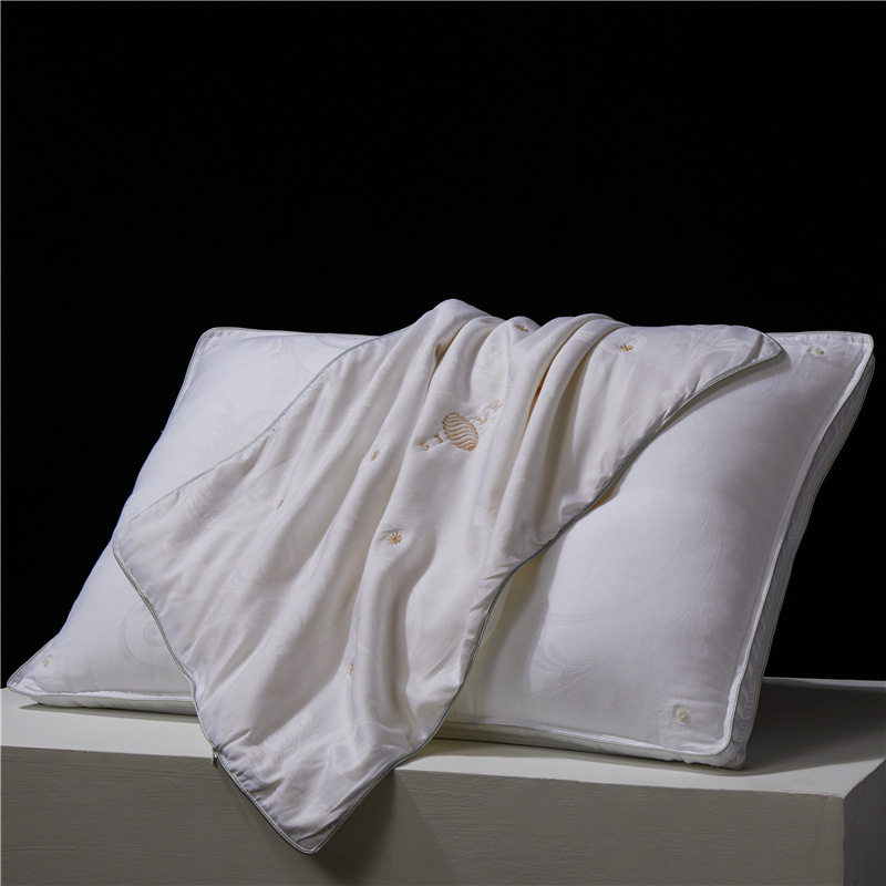 [Class A jacquard silk two-in-one pillow] cotton cotton jacquard silk pillow detachable embroidery pillow core