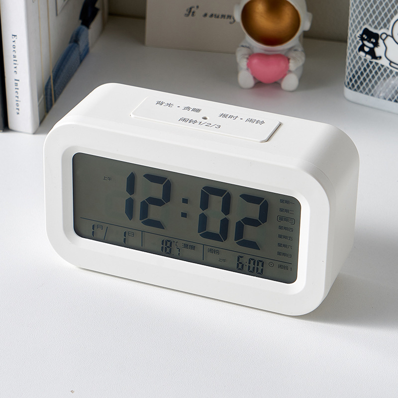 Children's intelligent electronic alarm clock charging three sets of alarms multiple functions alarm clock students with voice eight alarms