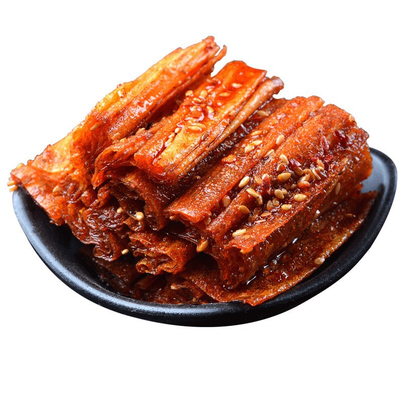 Spicy Lady braised bean skin 25 g/pack instant bean skin large spicy slice spicy snack snack box 20 packs wholesale