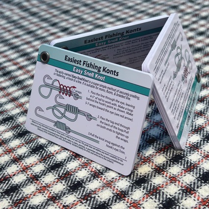 Illustration Card of Fish Hook Knots in Both Asian and English Systems, with English Alphabet Fish Hook Knot Illustration Card