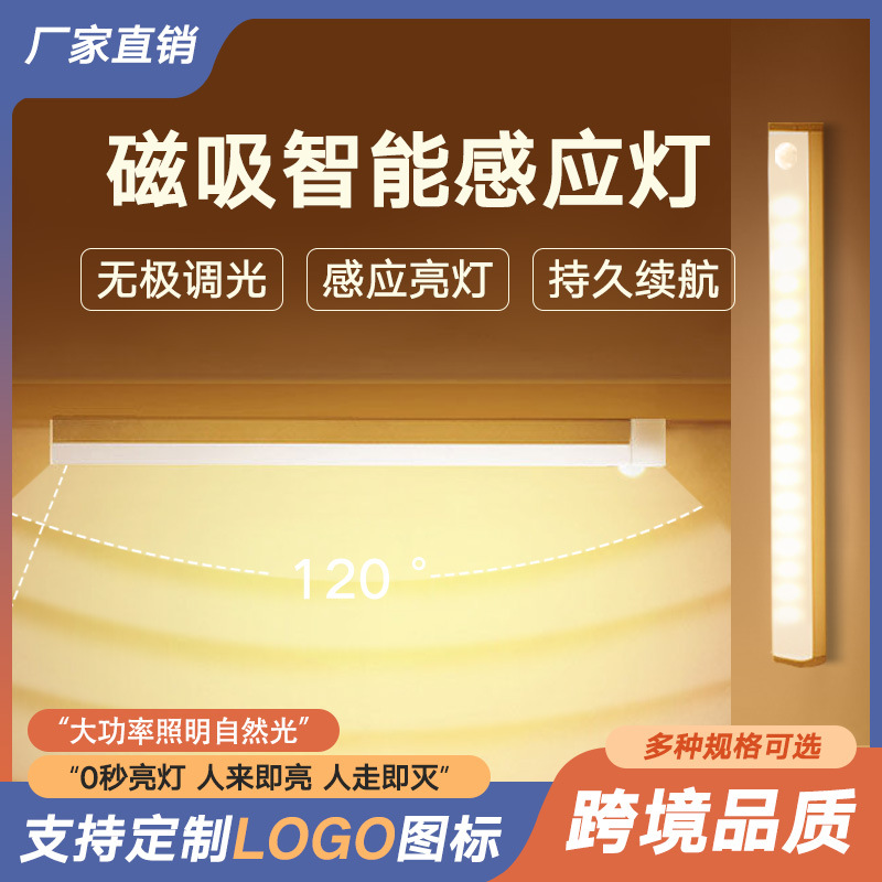 светодиодная индукционная лампа для человека магнитная подсветка для шкафа светильник для гардероба подсветка для винного шкафа обувного шкафа usb индукционная ночная светодиодная лента с зарядкой