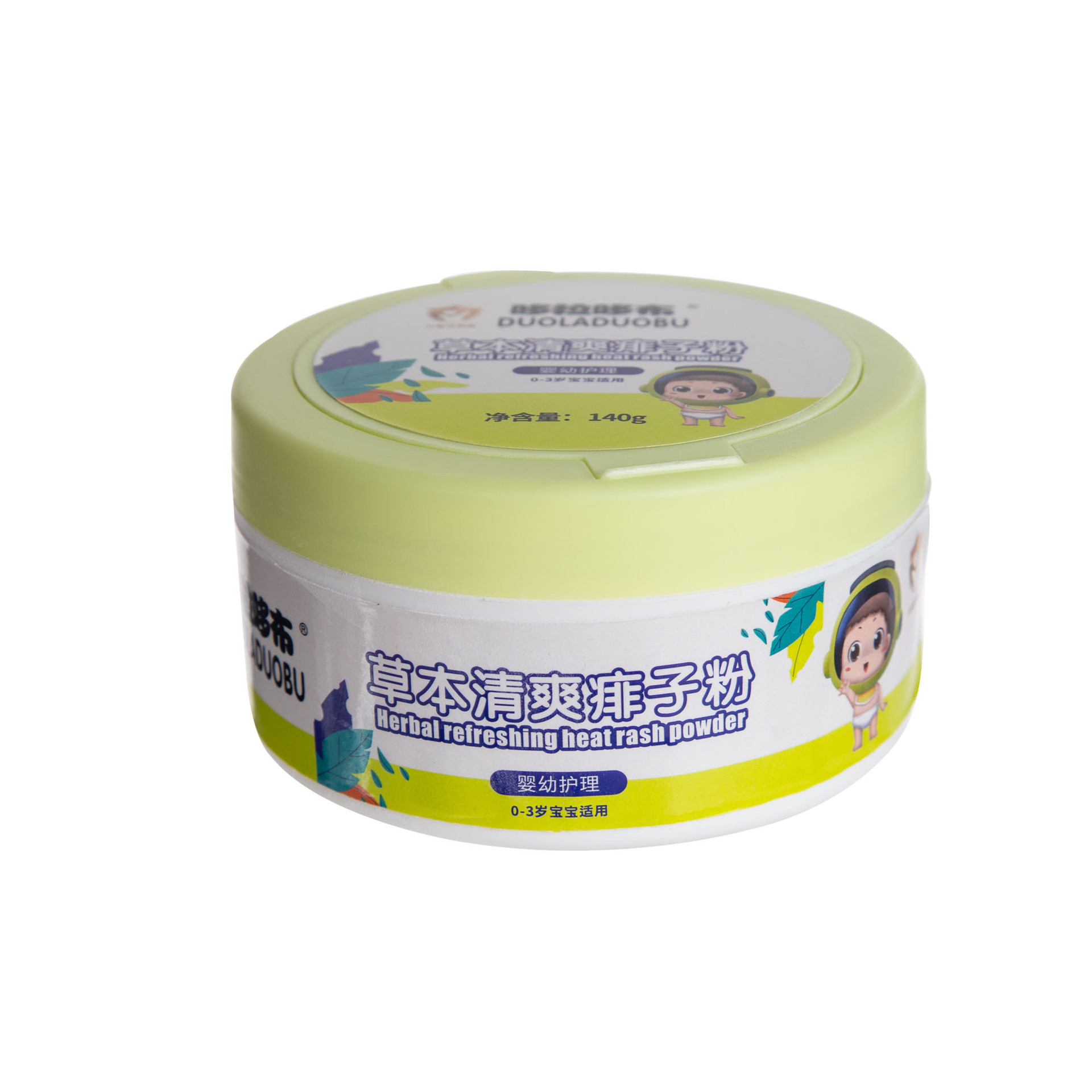 Doraobo New Baby heat prickly powder prickly heat powder 140g boxed mild refreshing heat powder 6419
