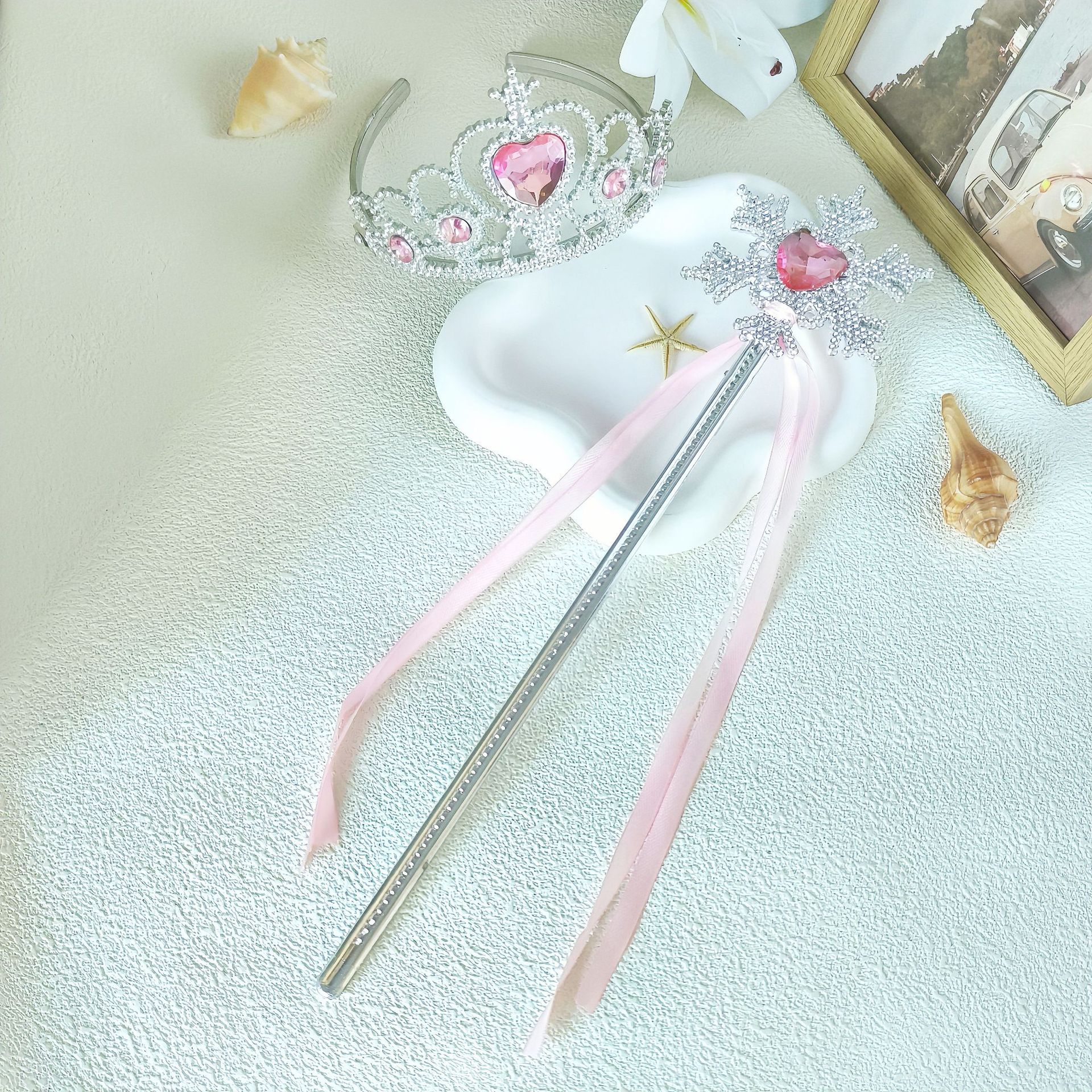 Frozen Children's Crown Tiara Children's Hairband Princess Elsa Magic Wand Snowflake Fairy Wand Children's Accessories