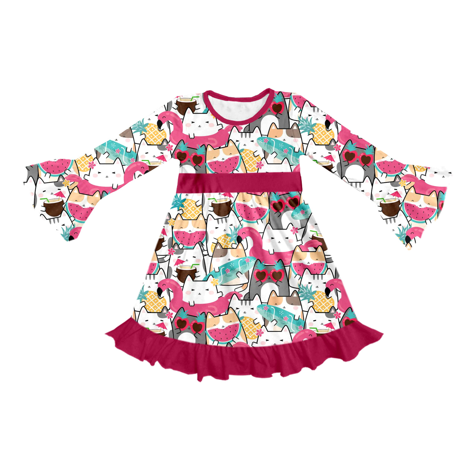 Boutique Foreign Trade Children's Clothing Printed Children's Cute Creative Customized Autumn Nightgown