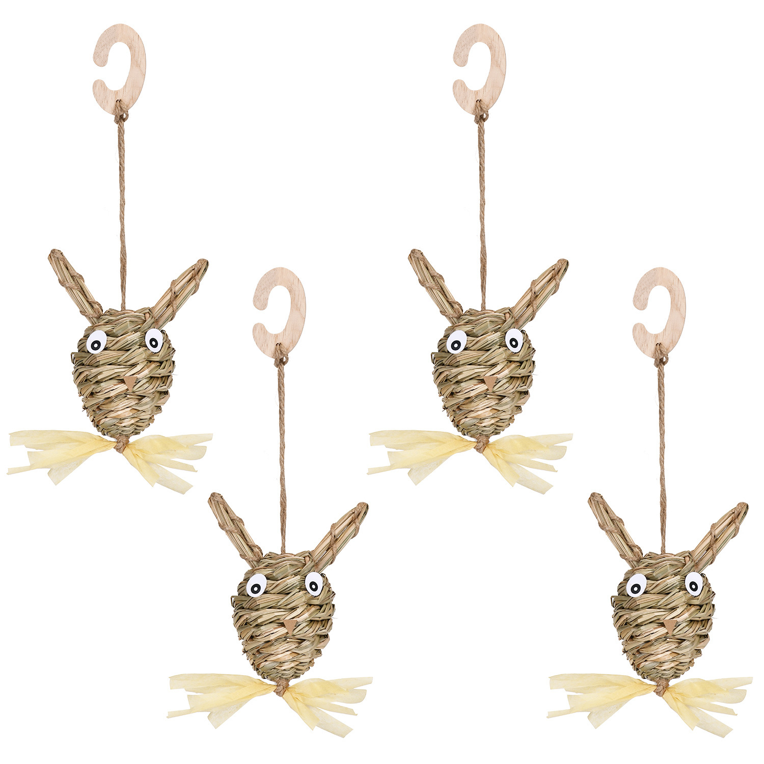 Factory Direct Supply Woven Toys, Straw Material Throwing Toy Balls, Pet Teething Toys, Forest-Themed Rabbit Cross-Border