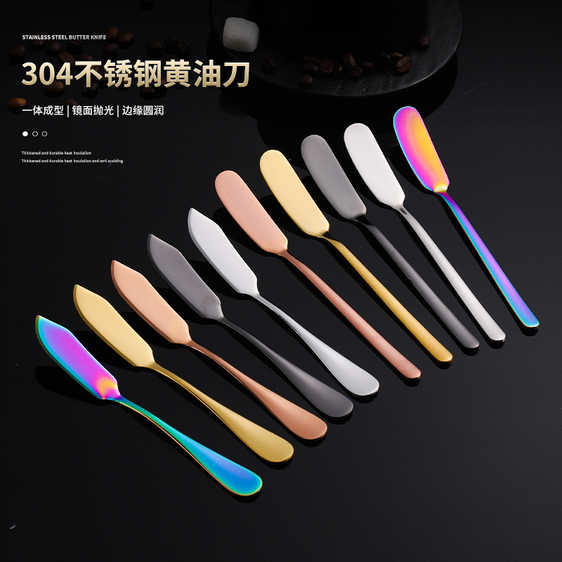 Трансграничный нож для масла из нержавеющей стали 304 корейский нож для масла лопатка для варенья нож для украшения масла с длинной ручкой можно настроить логотип