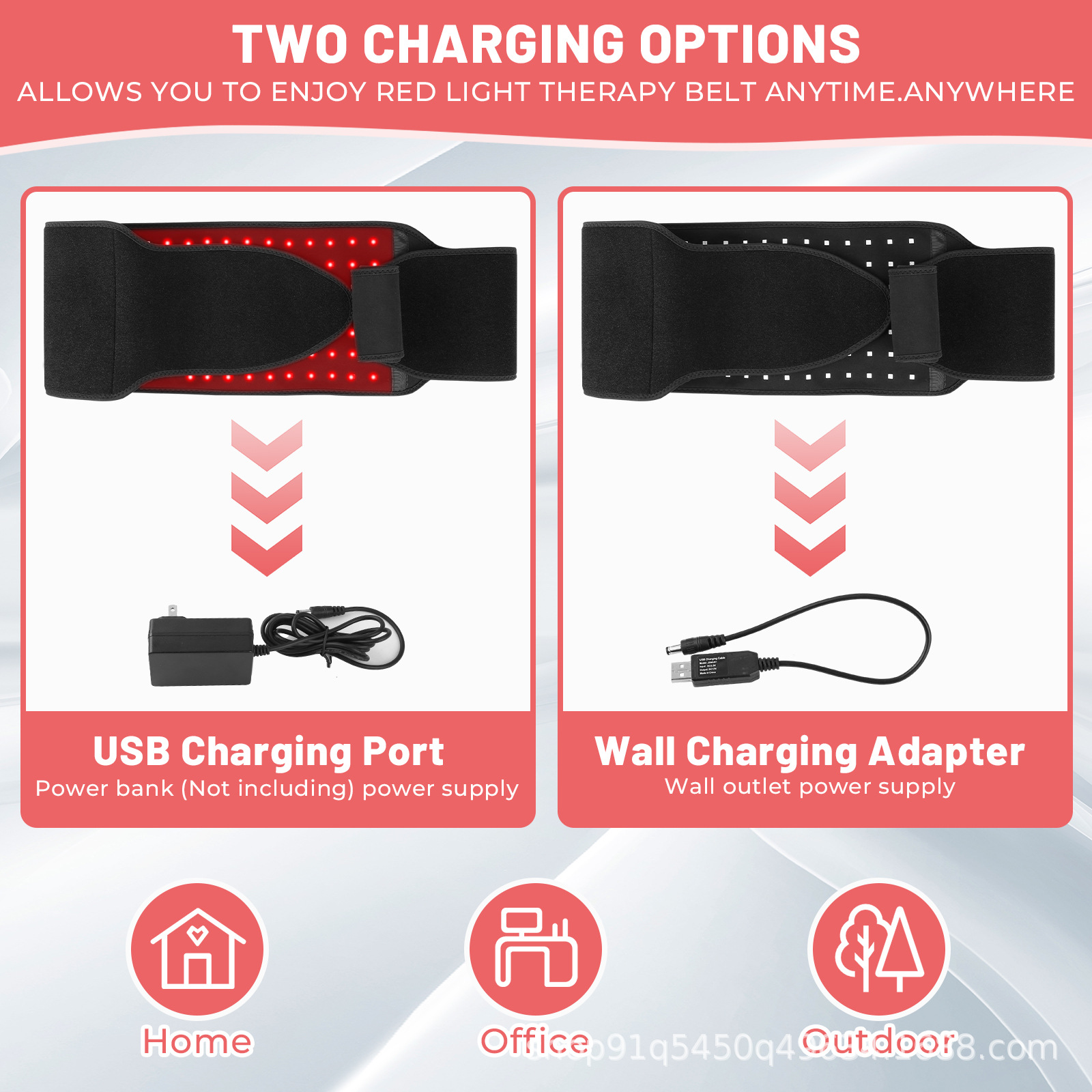 Cross-Border 140 Red Light Infrared Physiotherapy Belt Red Light 280Pcs Infrared 140Pcs Hot Compress Waist Belt Warm Palace Belt