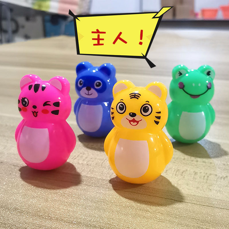 Cartoon Mini Tumbler Piggy Tiger Puzzle Traditional Casual Nostalgia Stall Toy Children's Day Prize Gift