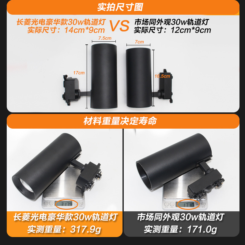 LED track spotlight background wall clothing store commercial energy-saving spotlight window direct COB track light