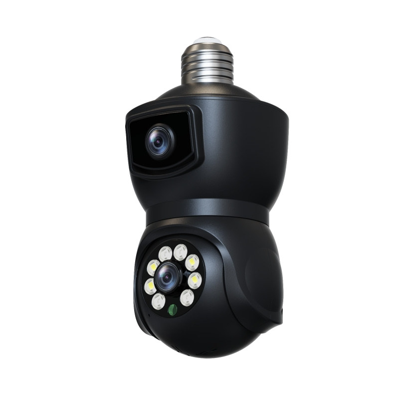E9 bulb type dual lens surveillance wifi camera smart camera full color 360 degree remote Bulb monitoring